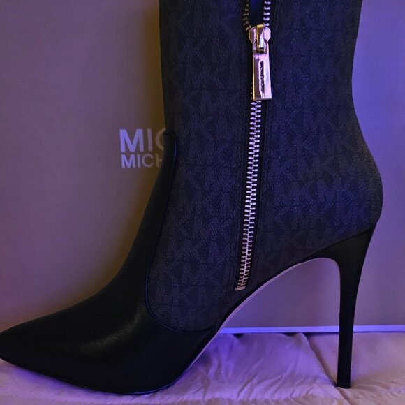 Michael Kors Rue Logo and Leather Boot - Picture 1 of 3